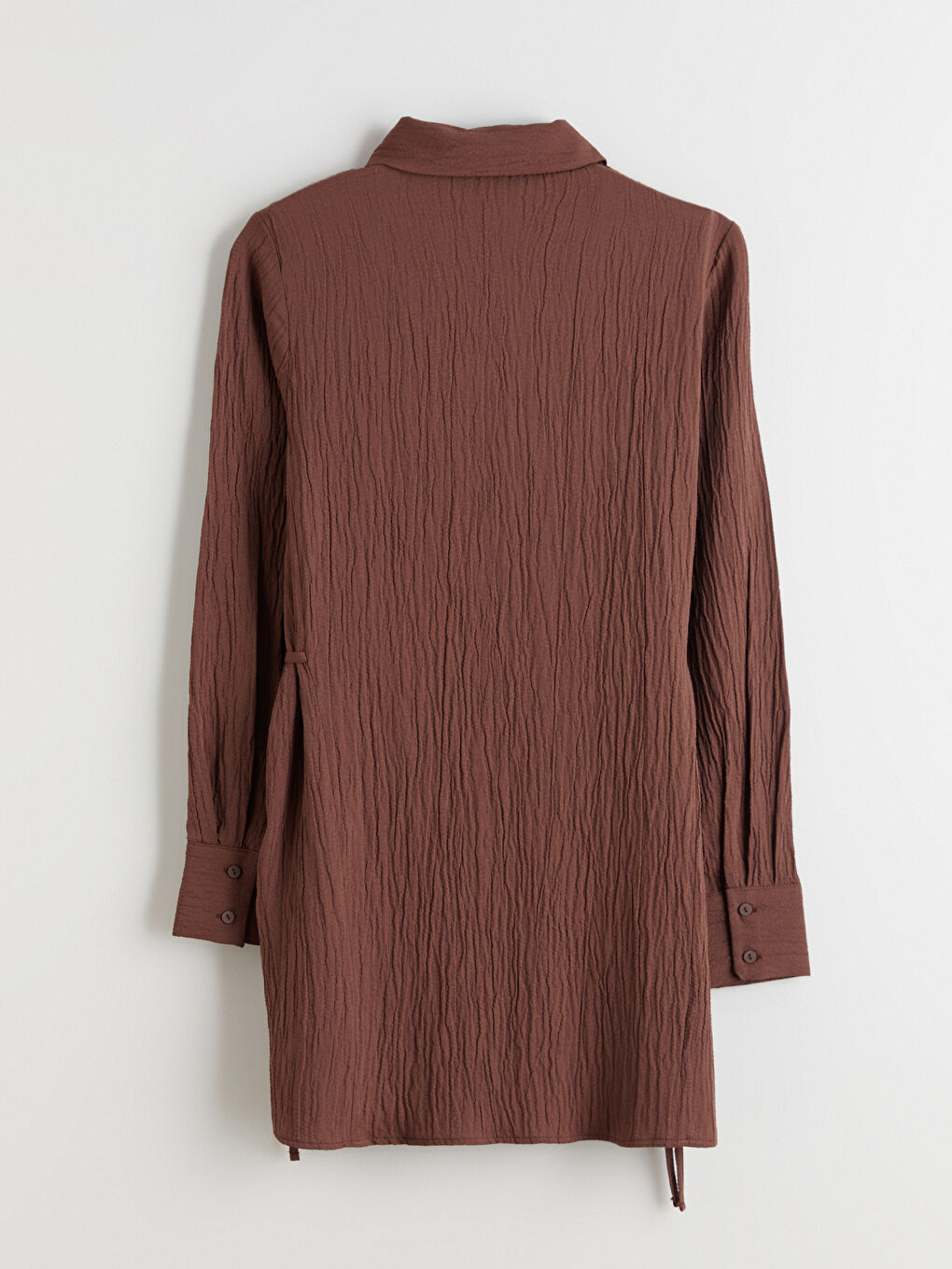 Kahverengi Dokulu Kadın Gömlek Tunik-5