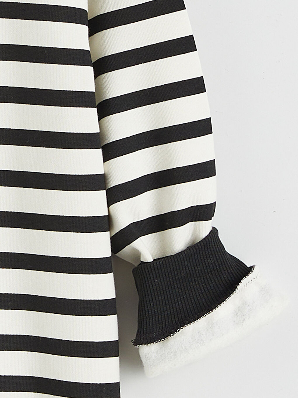 Bej Bisiklet Yaka Çizgili Erkek Çocuk Sweatshirt-3