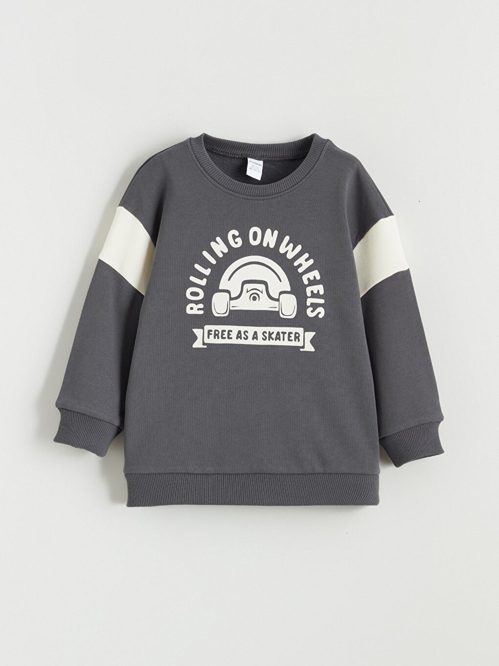 Gri Baskılı Erkek Çocuk Sweatshirt