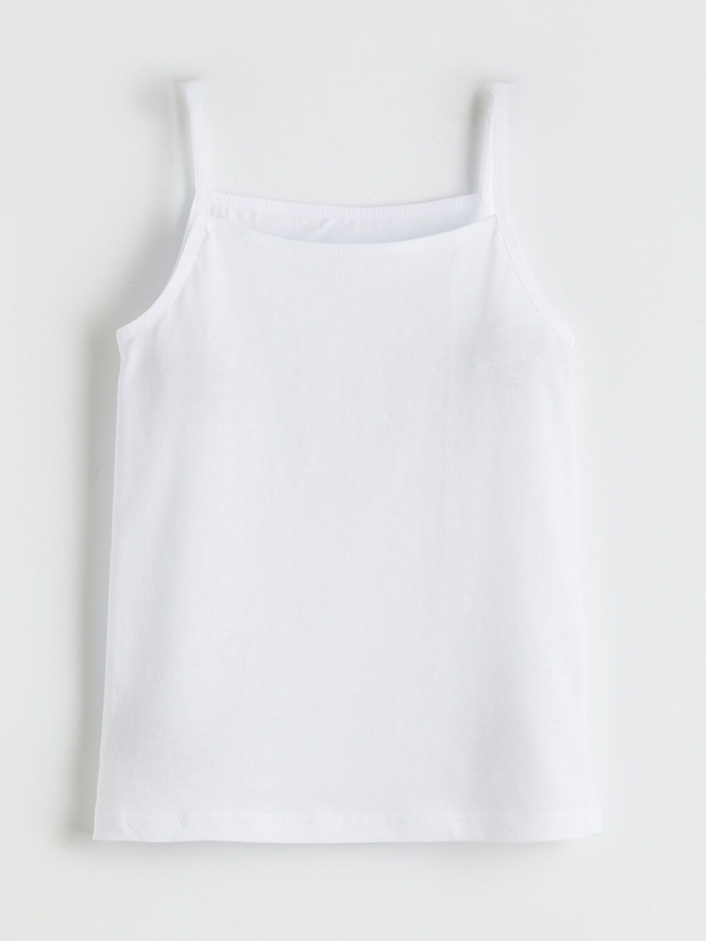 Beyaz Kare Yaka Kız Çocuk Atlet 3'lü-1