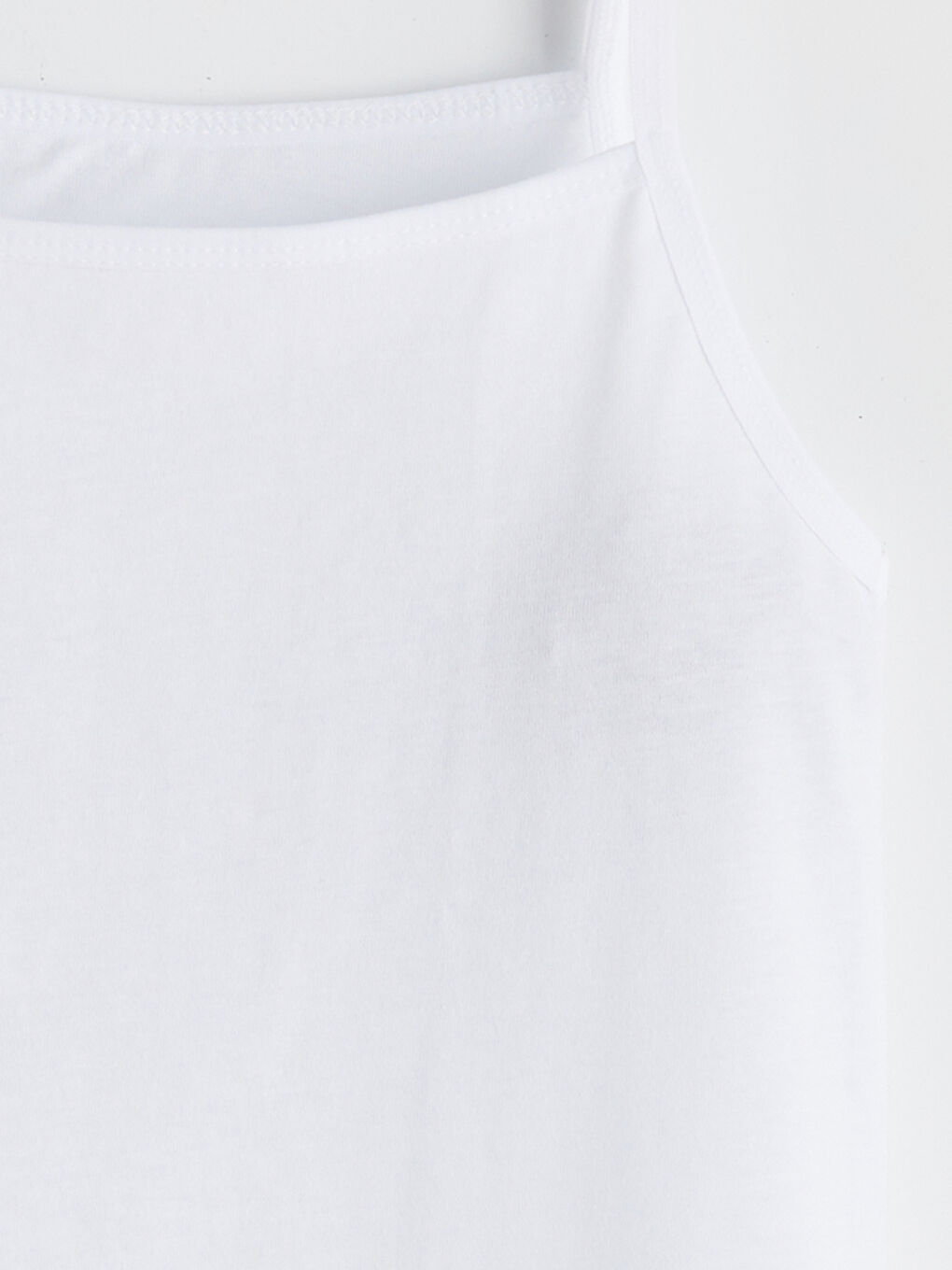 Beyaz Kare Yaka Kız Çocuk Atlet 3'lü-5