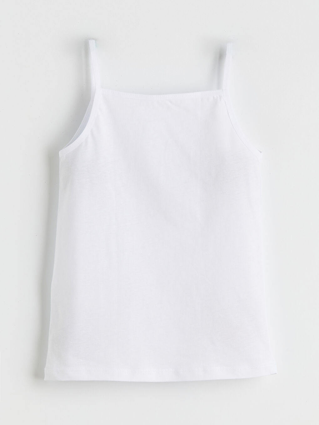 Beyaz Kare Yaka Kız Çocuk Atlet 3'lü-6