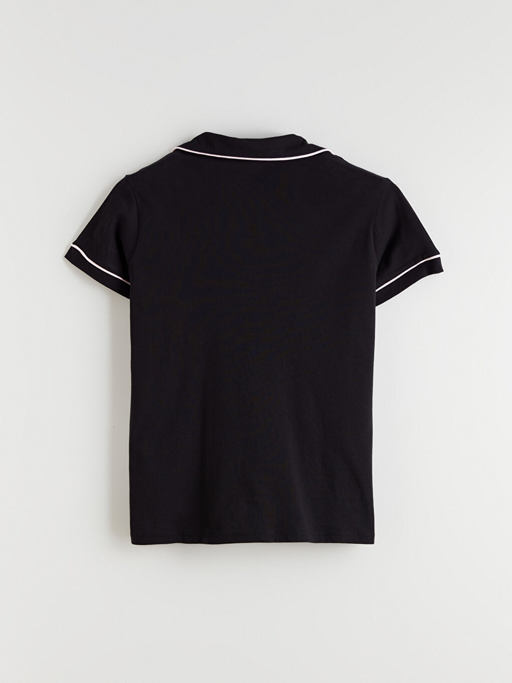 Siyah Gömlek Yaka Kadın Pijama Takımı-6