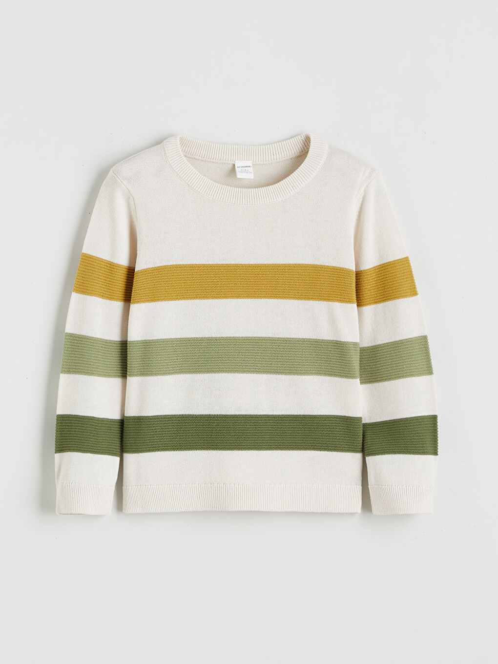 Свитер из трикотажа с круглым вырезом в полоску для мальчиков