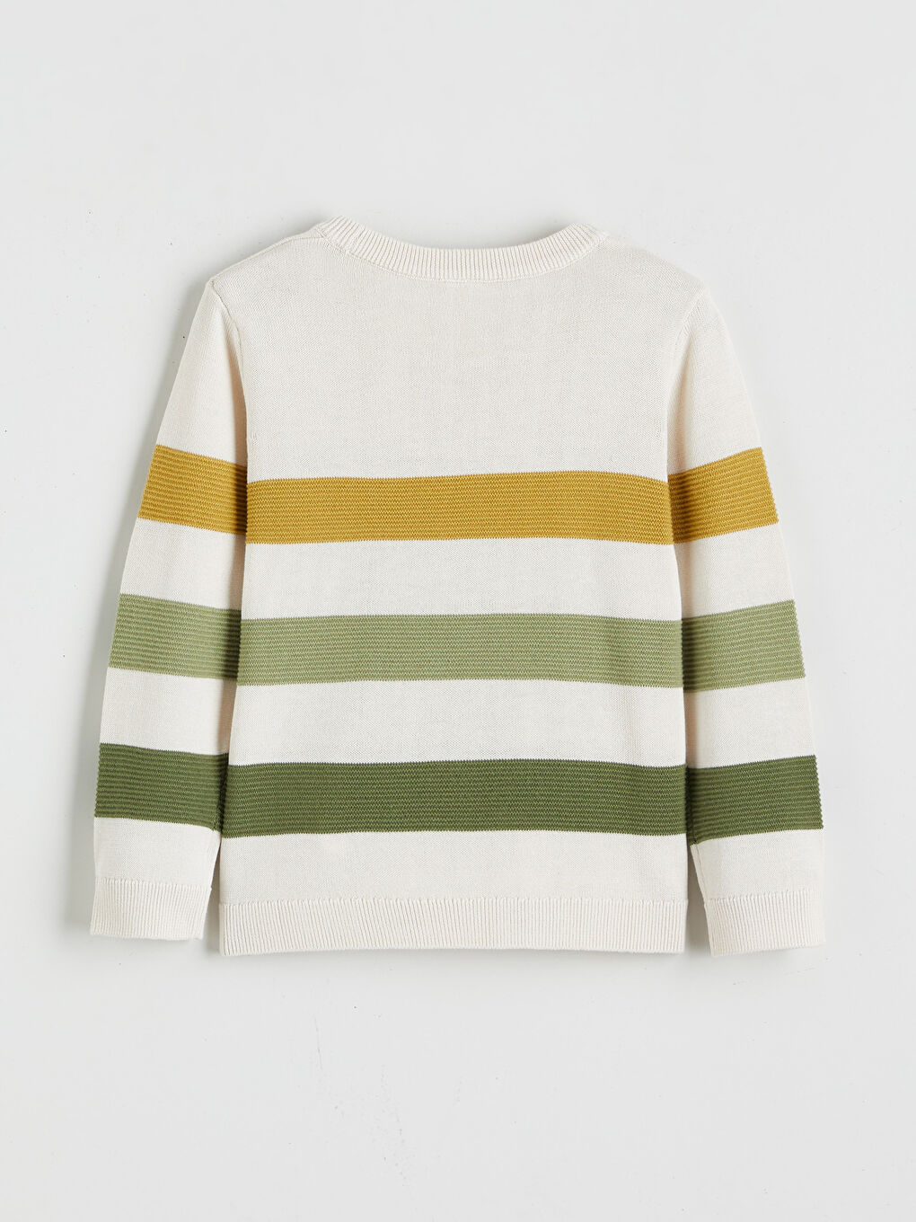 Свитер из трикотажа с круглым вырезом в полоску для мальчиков-1