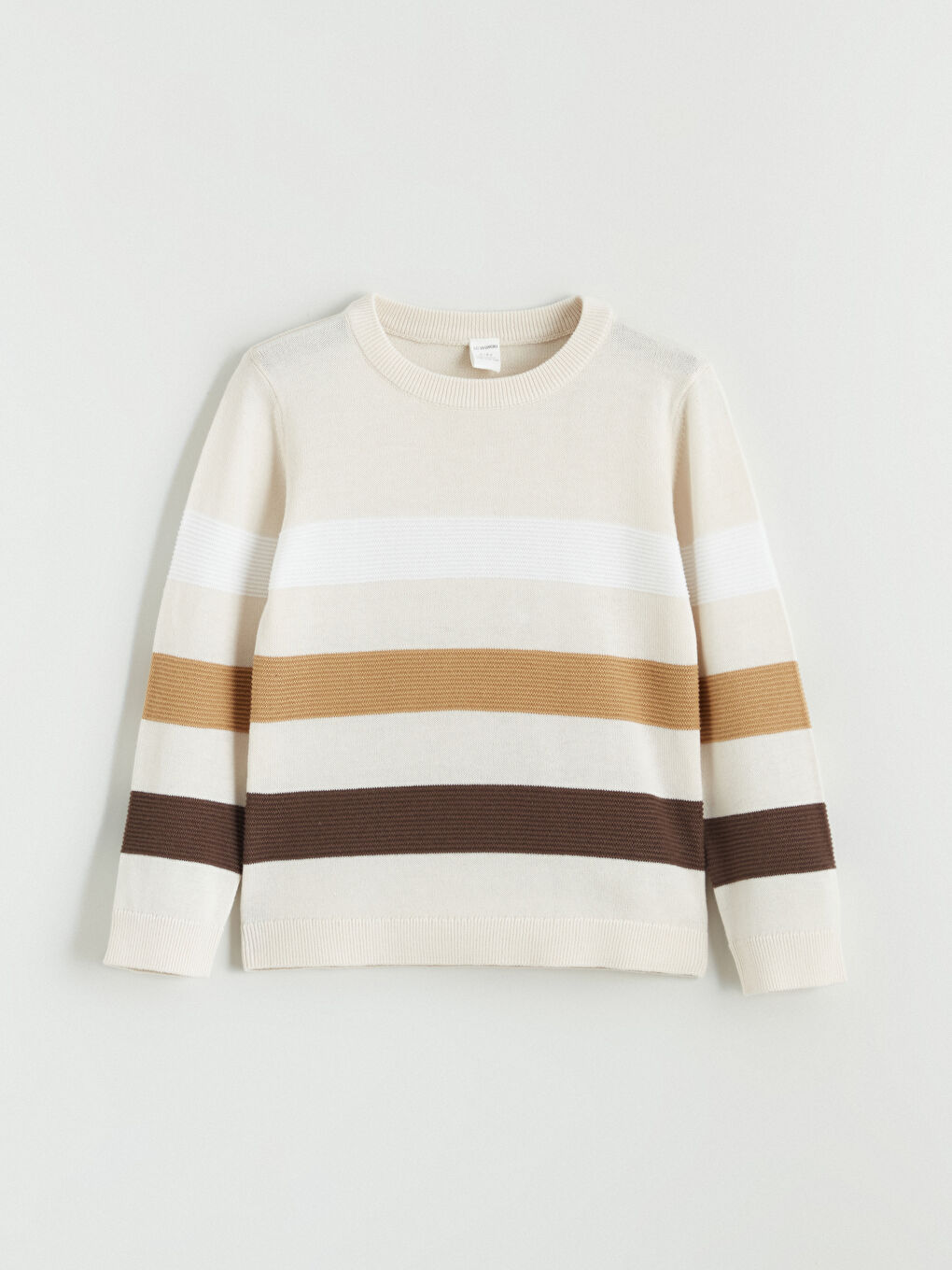 Pulover Tricotat Vărgat Băieți cu Guler Rotund