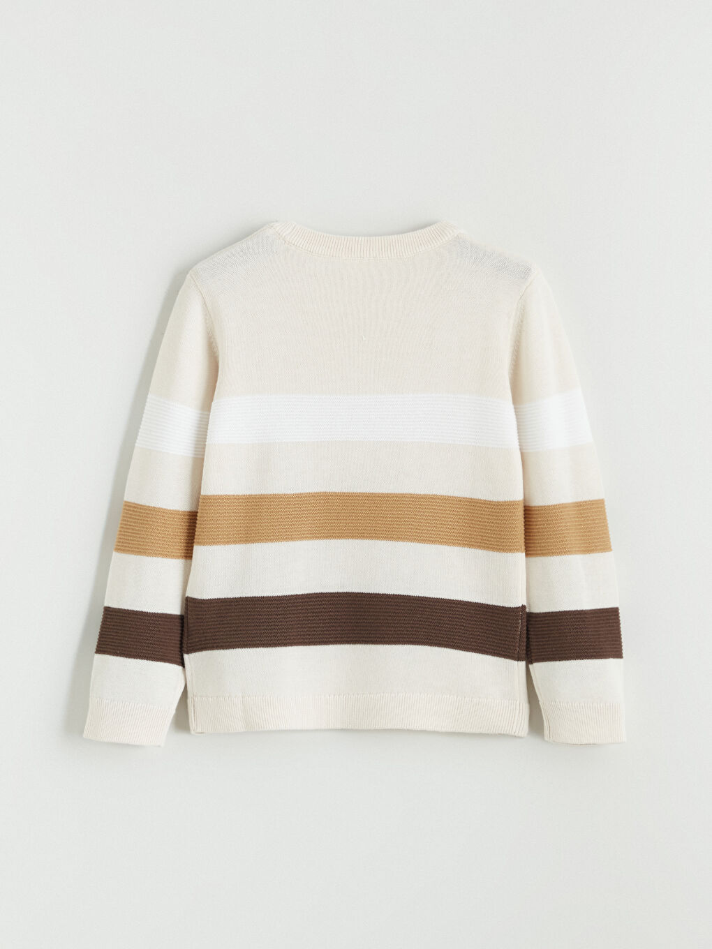 Pulover Tricotat Vărgat Băieți cu Guler Rotund-2