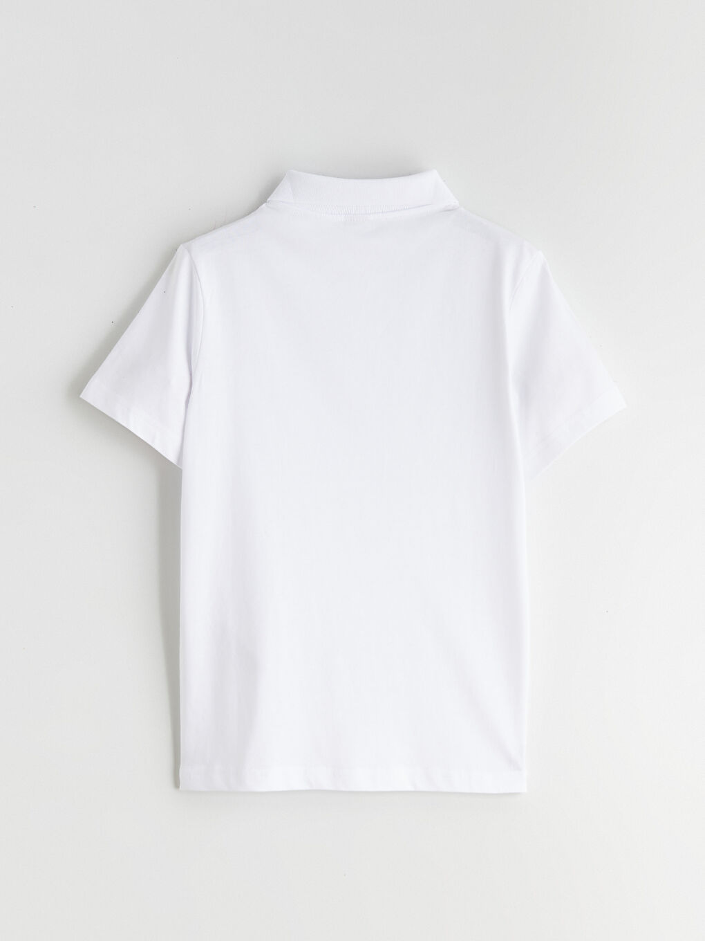 Beyaz Polo Yaka Erkek Çocuk Tişört-2