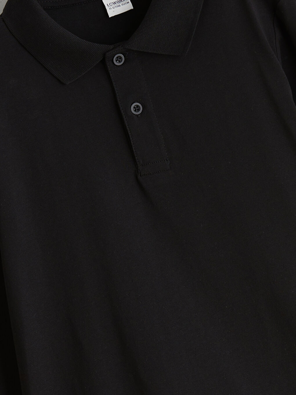 Siyah Polo Yaka Erkek Çocuk Tişört-1