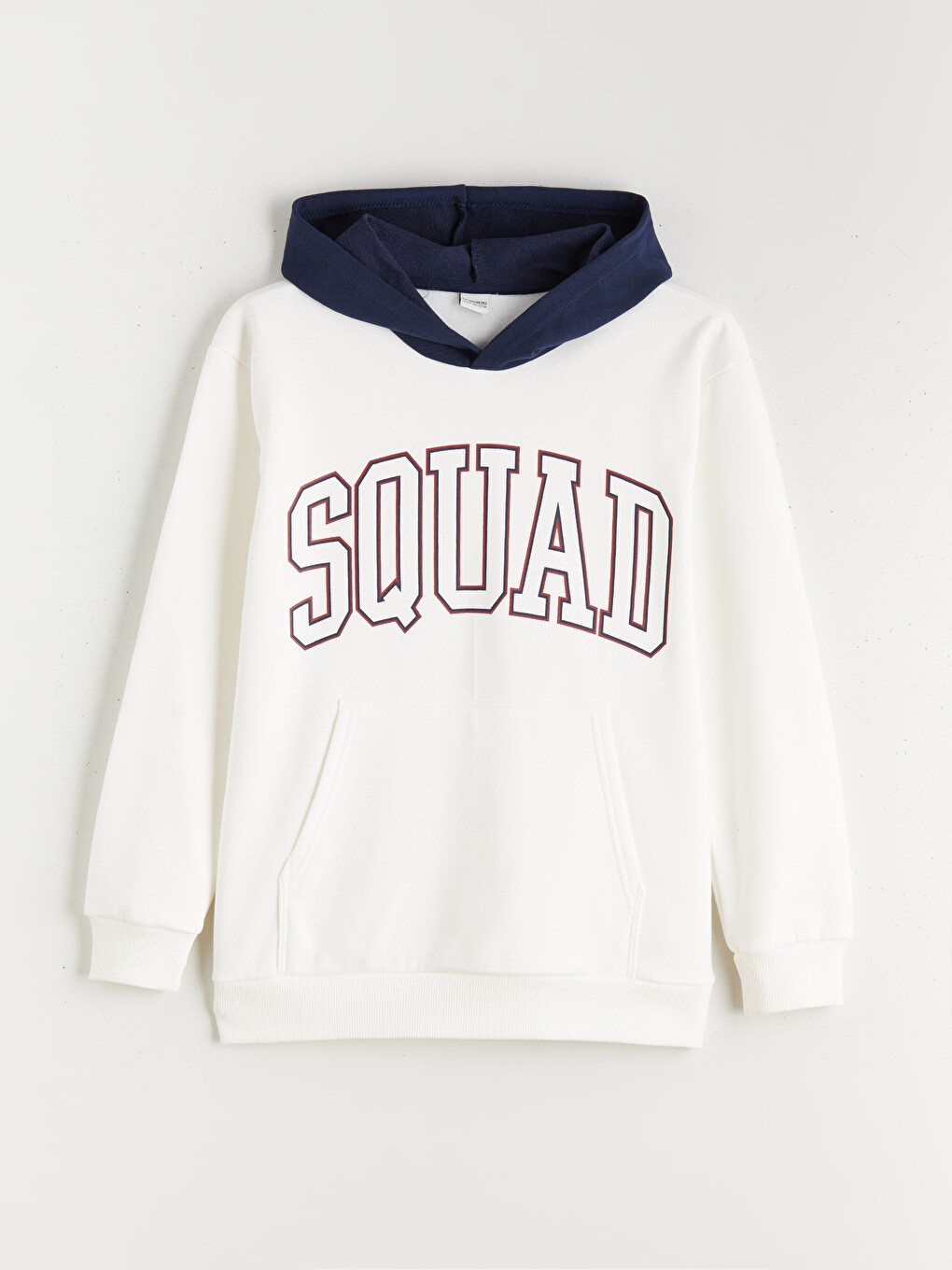 Ekru Kapüşonlu Baskılı Erkek Çocuk Sweatshirt