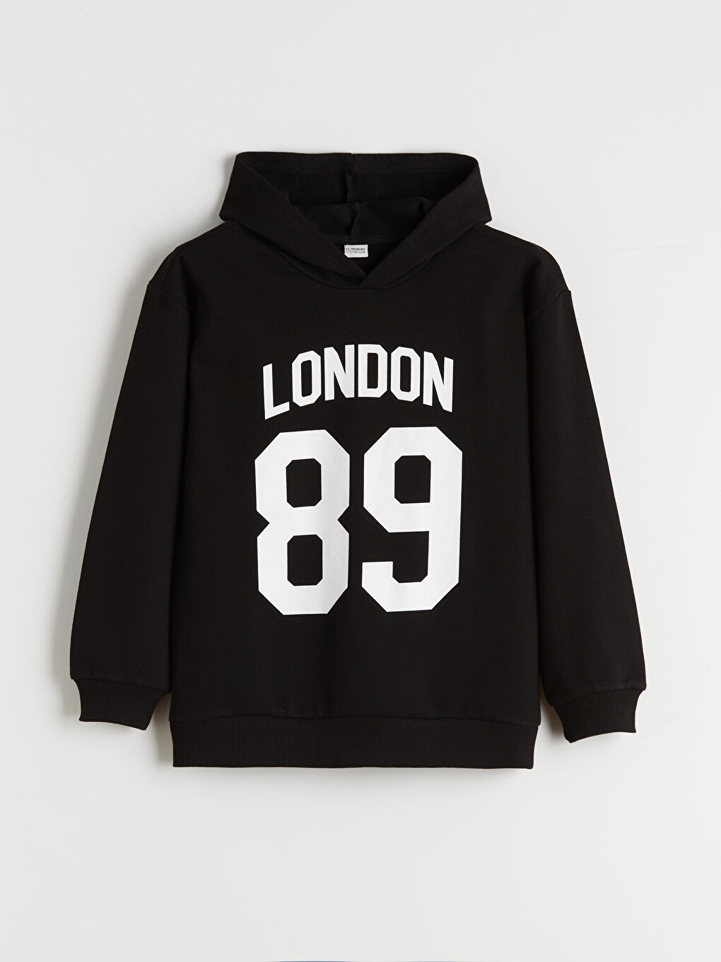 Siyah London Baskılı Erkek Çocuk Kapüşonlu Sweatshirt