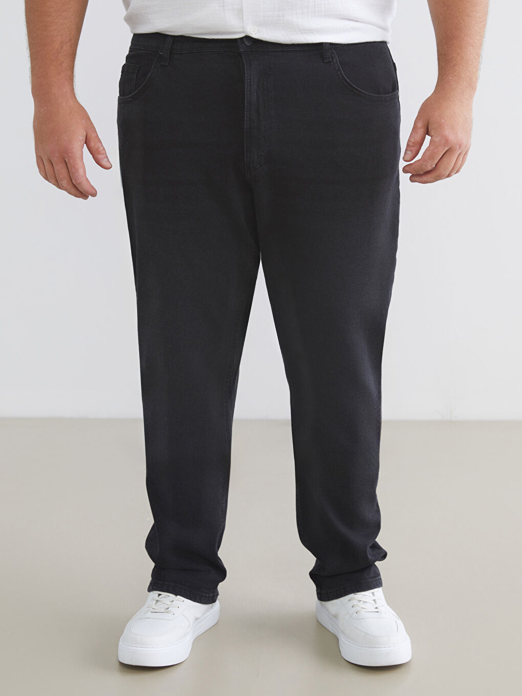 Siyah Büyük Beden 779 Regular Fit Erkek Jean Pantolon-1