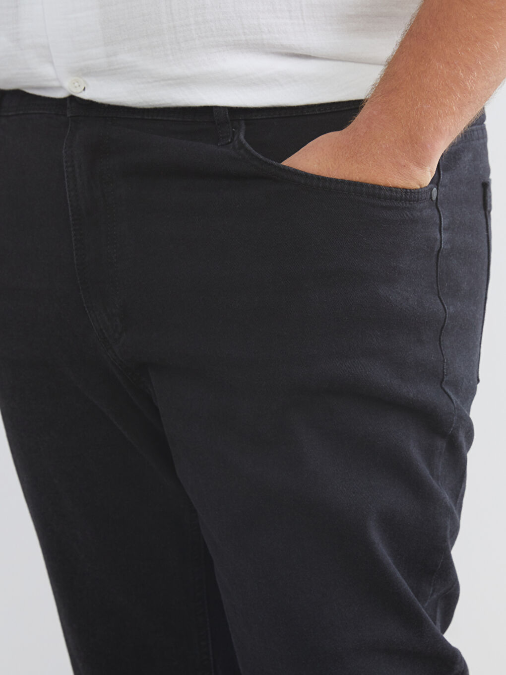 Siyah Büyük Beden 779 Regular Fit Erkek Jean Pantolon-2