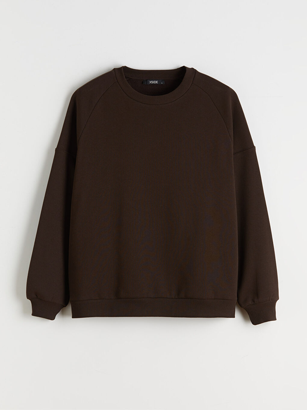 Kahverengi Bisiklet Yaka Kadın Kalın Sweatshirt-4