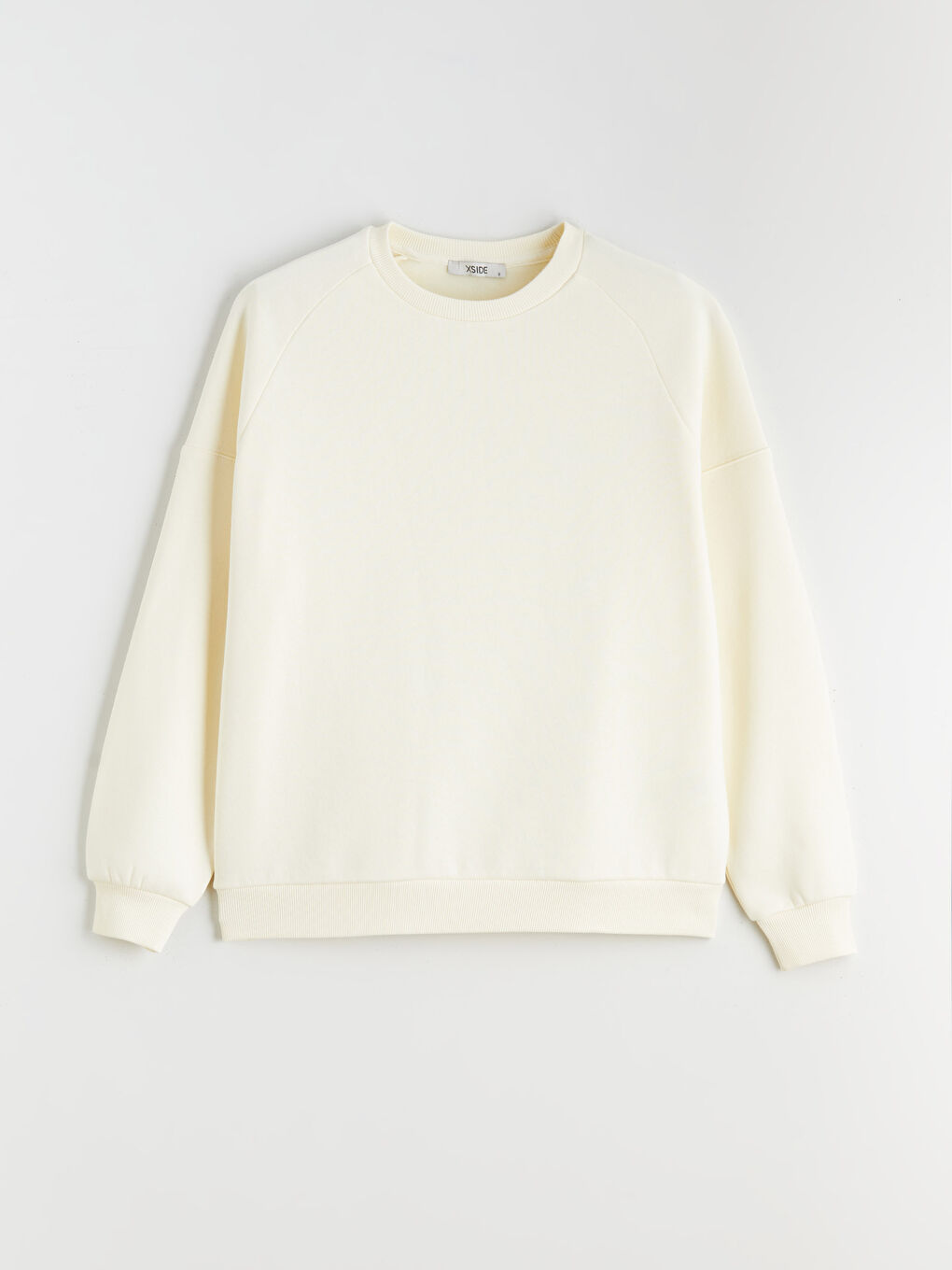 Sarı Bisiklet Yaka Kadın Kalın Sweatshirt-4