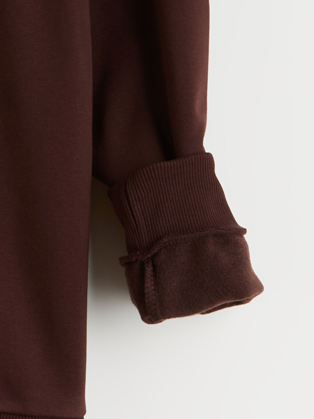 Bordo Polo Yaka Baskılı Erkek Kalın Sweatshirt-5