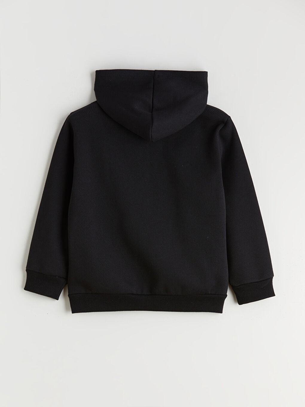 Siyah Kapüşonlu Erkek Çocuk Fermuarlı Sweatshirt-3