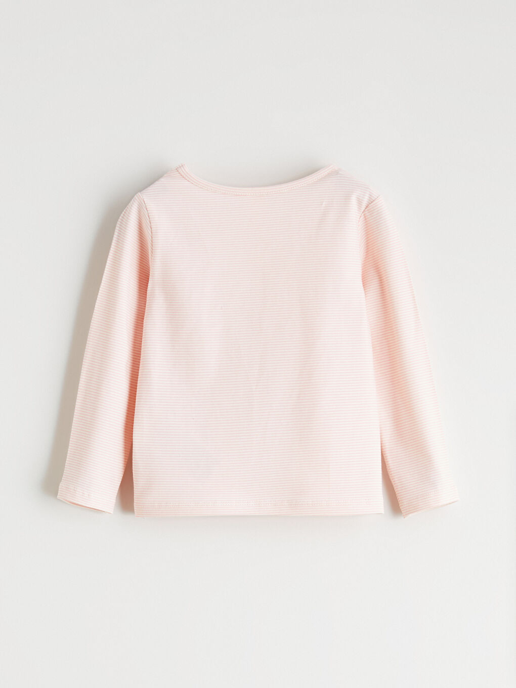 Pembe Bisiklet Yaka Fiyonk Nakışlı Kız Bebek Tişört-2