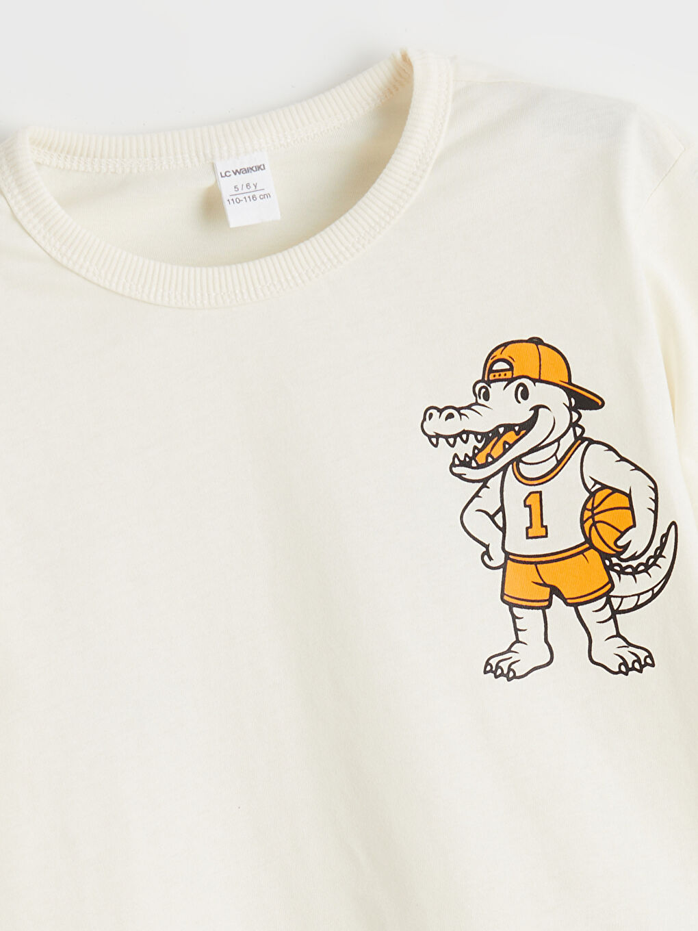 Bej Dinozor Baskılı Erkek Çocuk Tişört-3