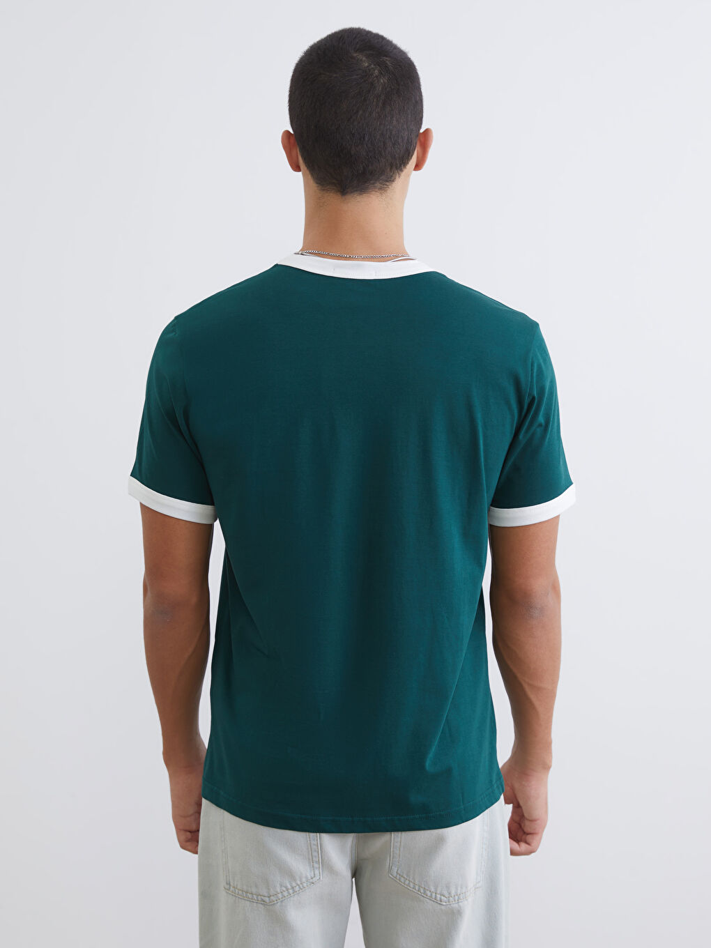 T-shirt en Jersey Imprimé à Col Rond pour Hommes-3