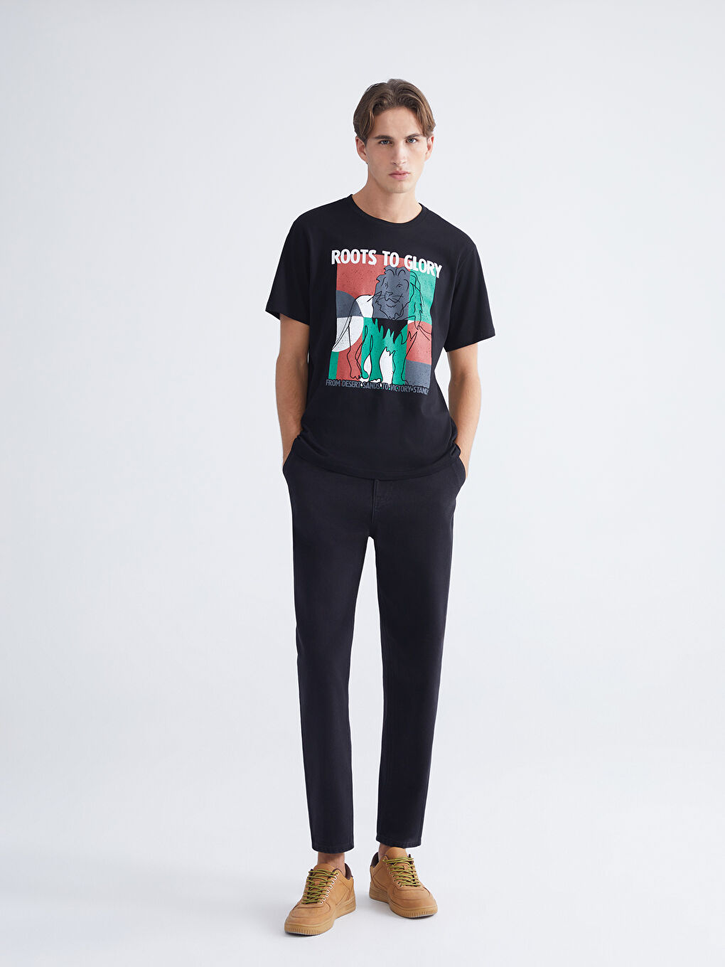 Crew Neck Printed Jersey Men's T-Shirt-1