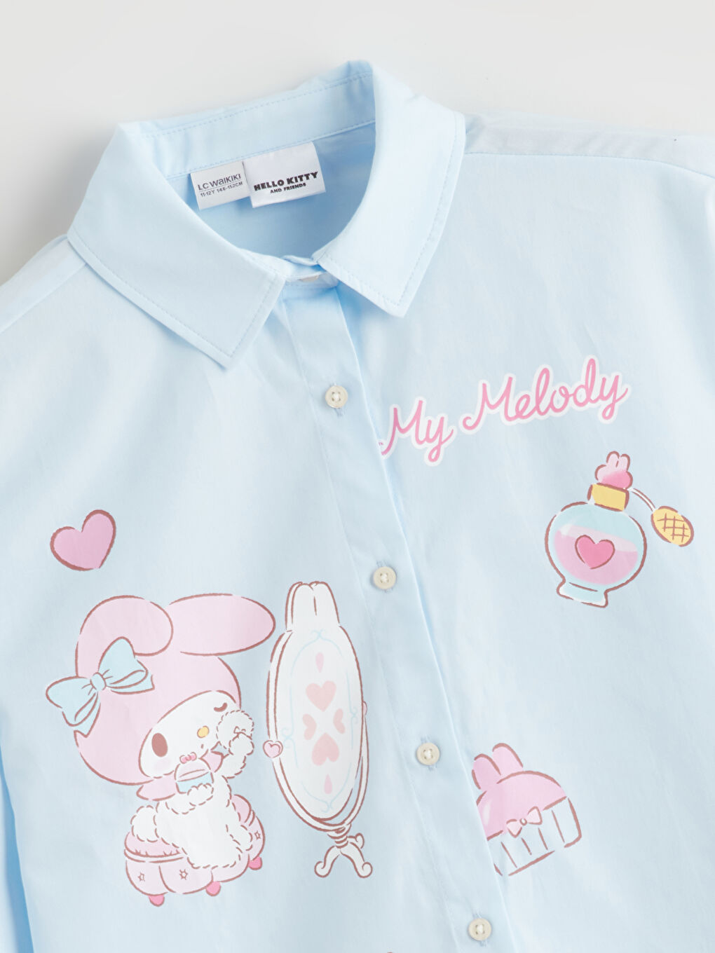 Mavi My Melody Baskılı Kız Çocuk Gömlek-1