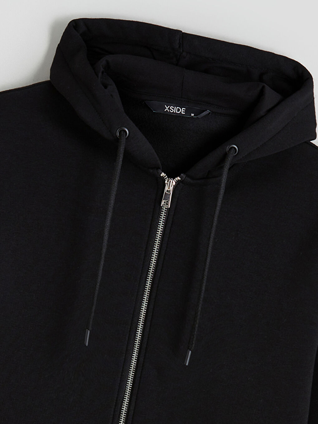 Siyah Kapüşonlu Erkek Fermuarlı Sweatshirt-5