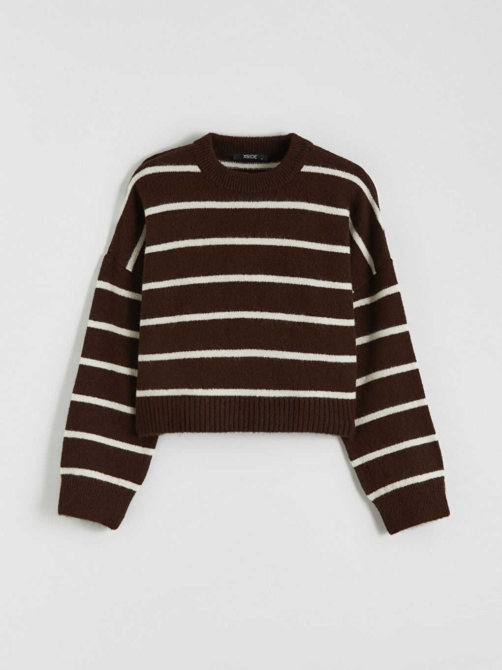 Crew Neck Striped Oversize Women's Knitwear Sweater-4