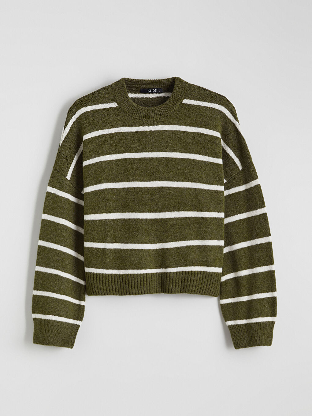 Crew Neck Striped Oversize Women's Knitwear Sweater-4