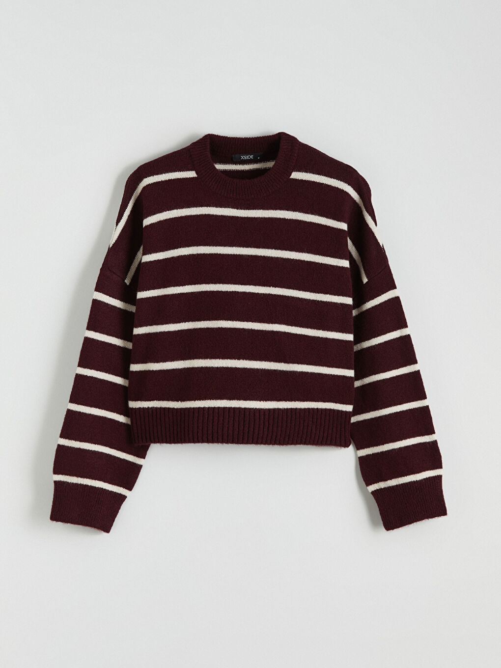 Crew Neck Striped Oversize Women's Knitwear Sweater-4