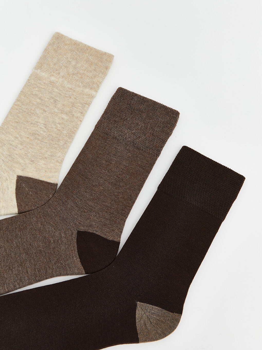 Bej Erkek Soket Çorap 5'li-1