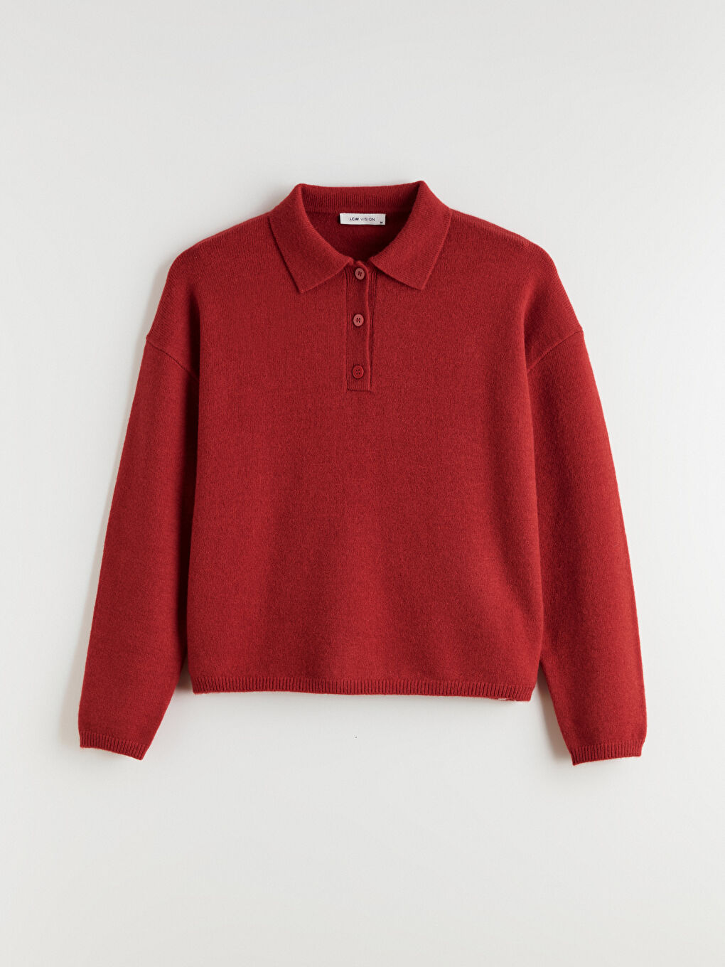 Свитер из трикотажа с воротником поло для женщин-4