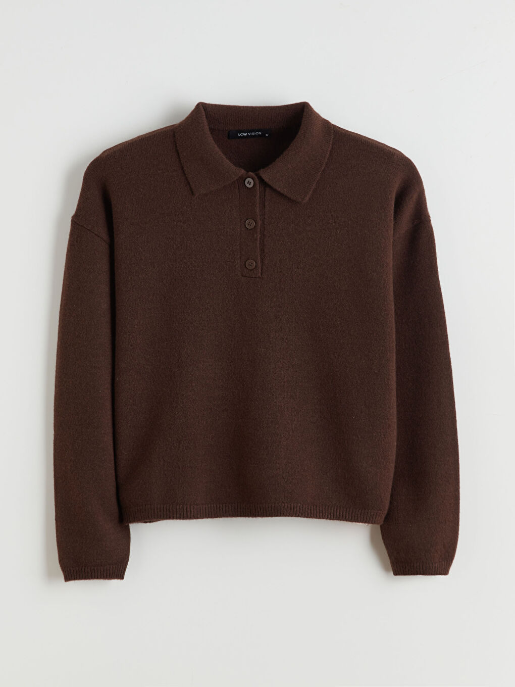 Свитер из трикотажа с воротником поло для женщин-4