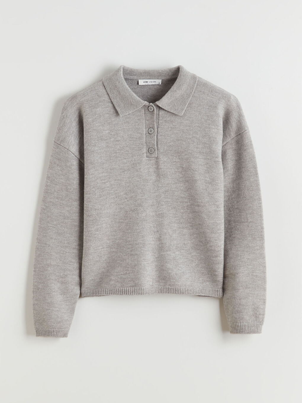 Свитер из трикотажа с воротником поло для женщин-4