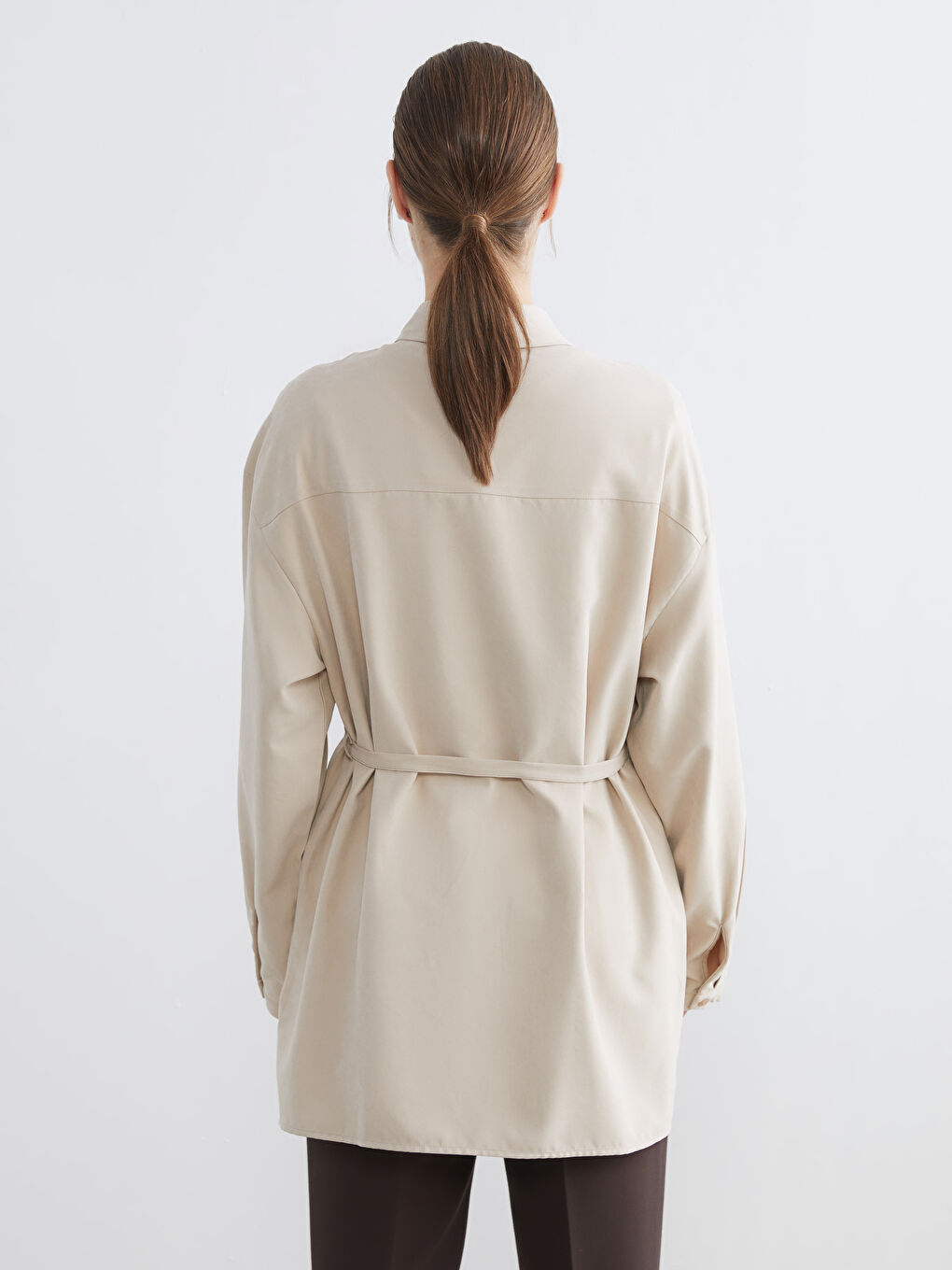 Women's Suede Shirt Tunic-3