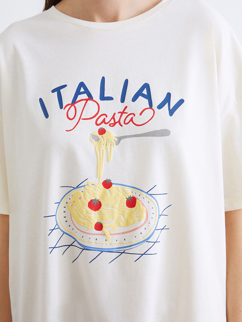 Kırmızı Bisiklet Yaka Baskılı Kadın Pijama Takımı-2