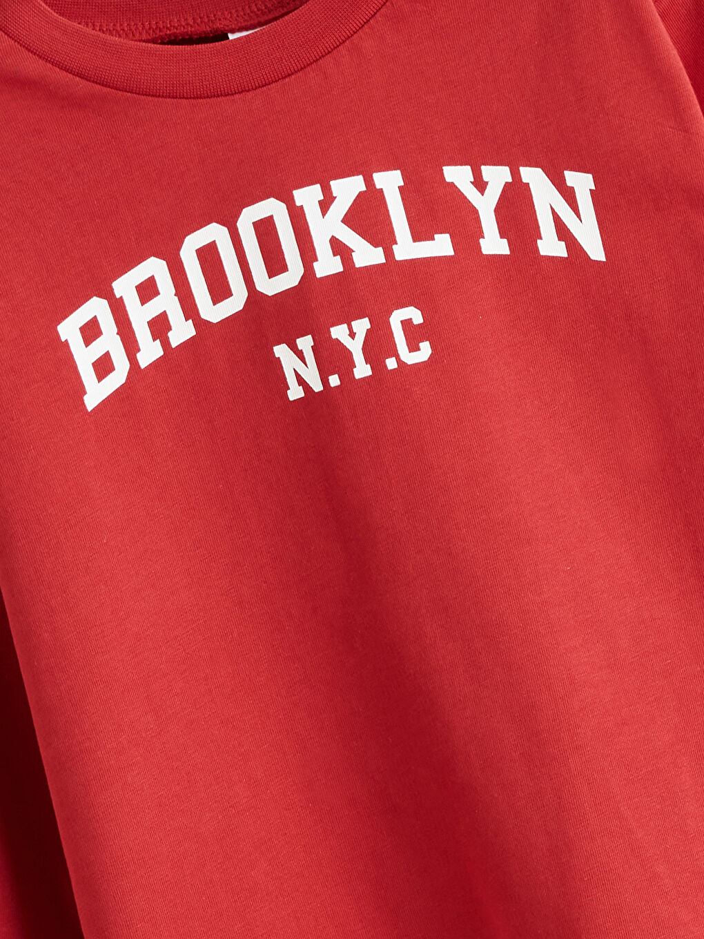 Kırmızı Brooklyn Baskılı Erkek Bebek Tişört-1