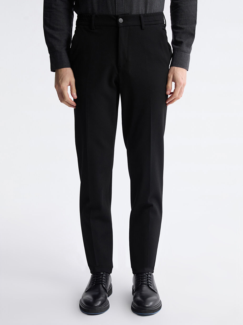 Siyah Standart Kalıp Erkek Pantolon-1