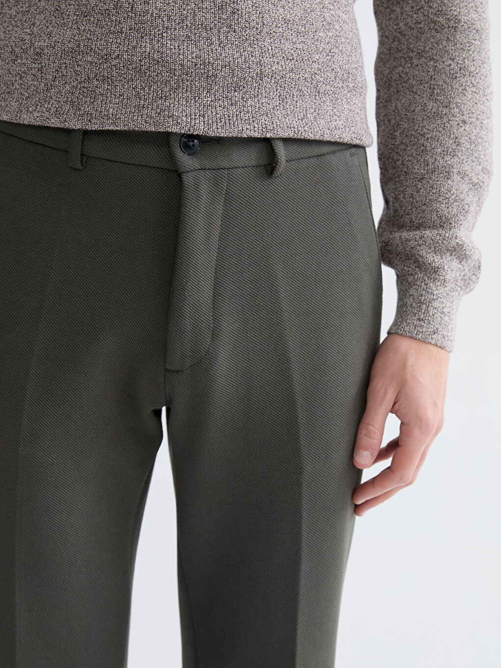 Haki Standart Kalıp Erkek Pantolon-2