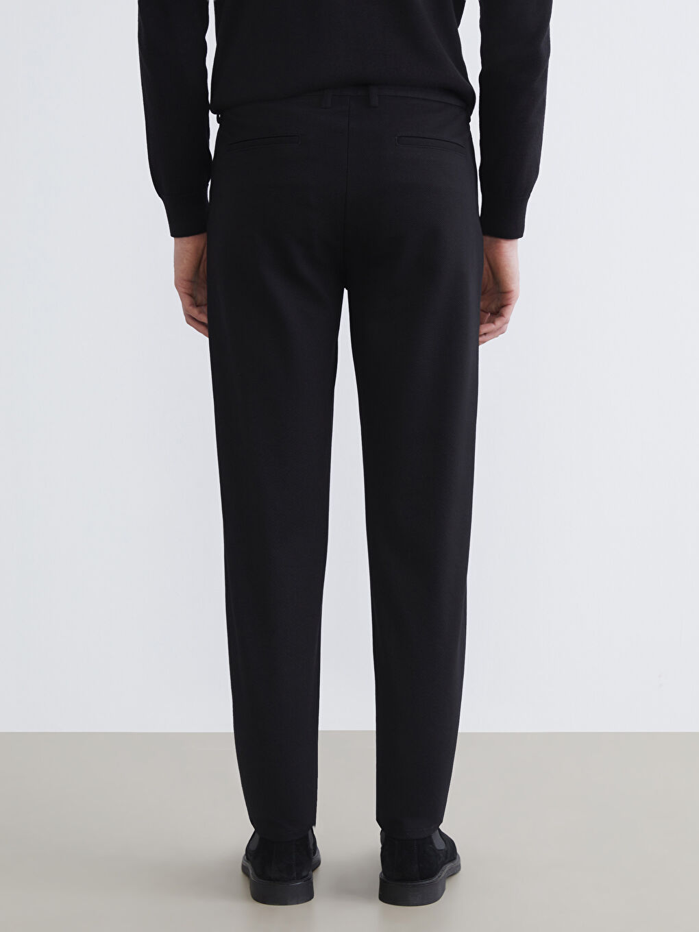 Siyah Standart Kalıp Erkek Pantolon-3