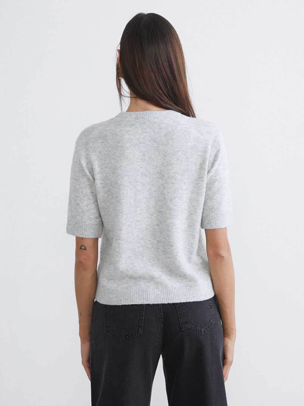 Crew Neck Women's Knitwear Sweater-3