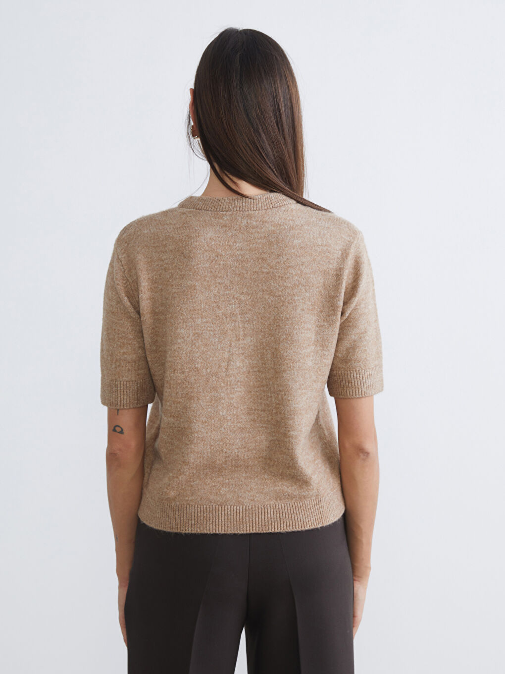 Crew Neck Women's Knitwear Sweater-3