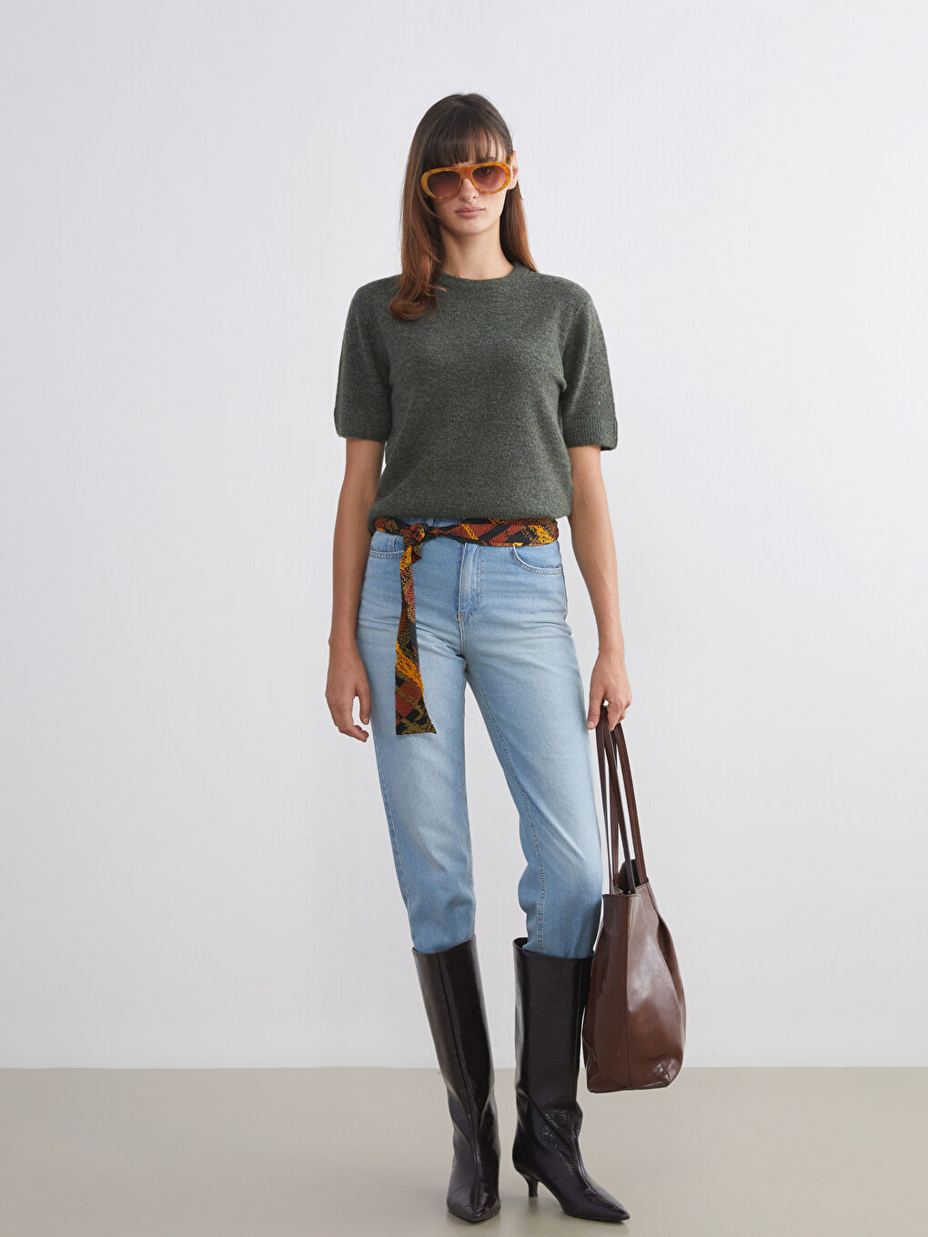 بلوز یه‌خه‌ خڕ بۆ ژنان - سوێتری تریکۆ-1