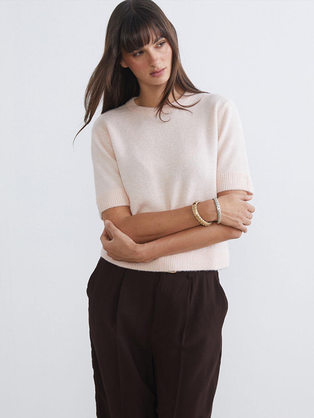 Crew Neck Women's Knitwear Sweater