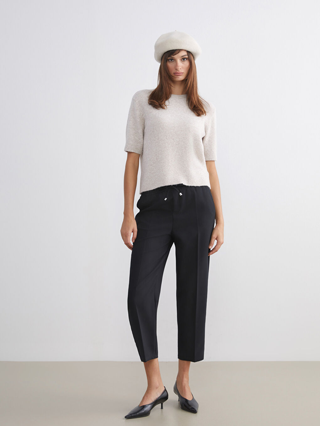 Crew Neck Women's Knitwear Sweater-1