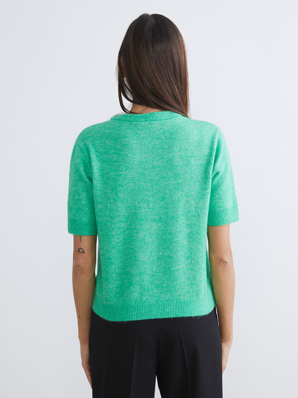 سترة نساء بكول مدور تريكو-3