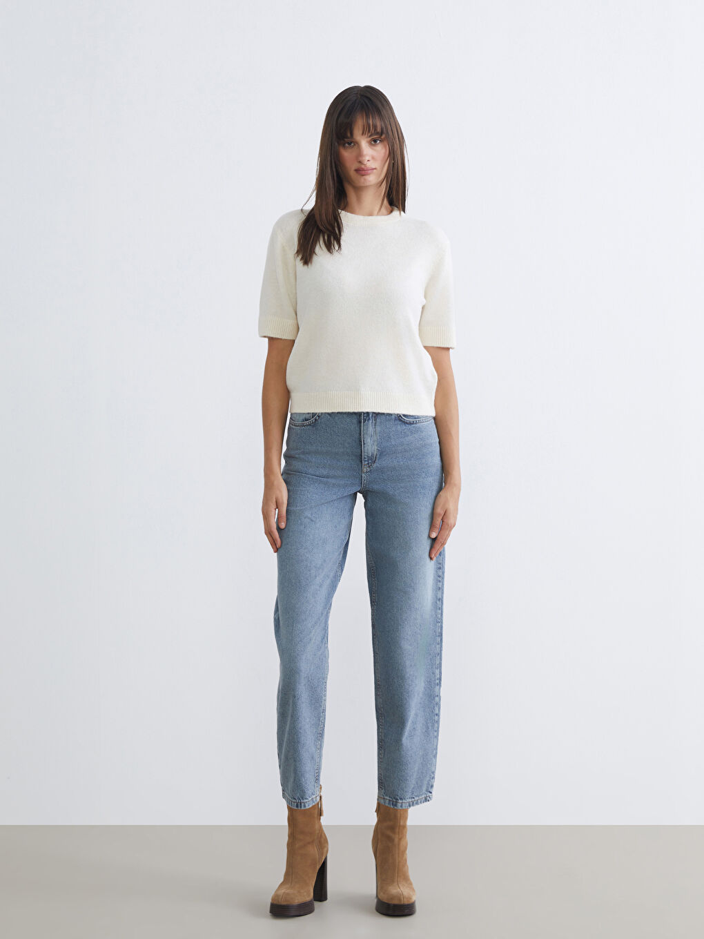 Crew Neck Women's Knitwear Sweater-1