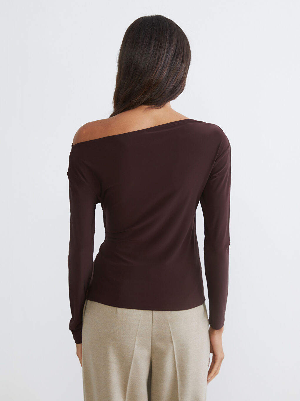 Slash Neck Ruched Blouse-3