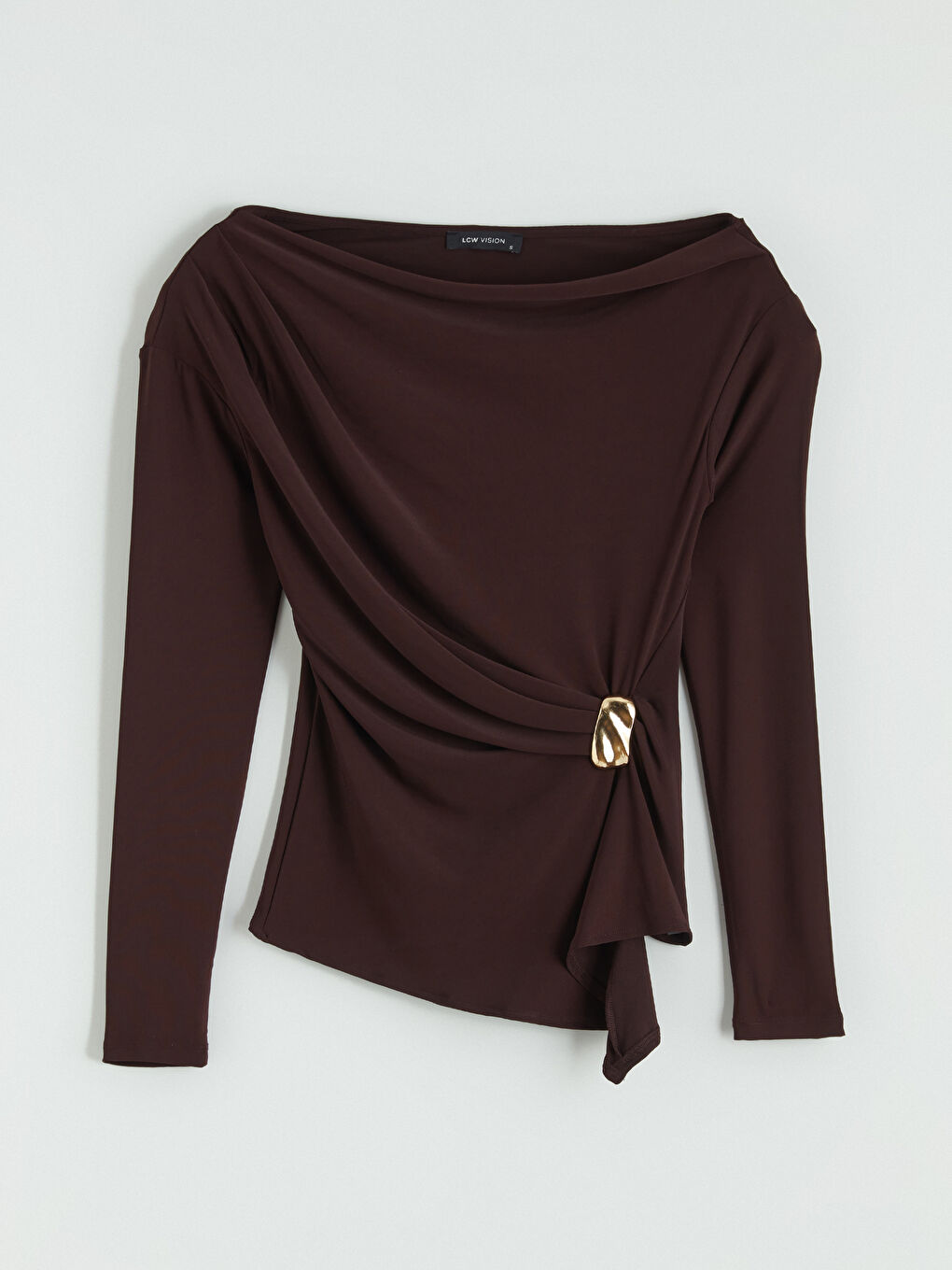 Slash Neck Ruched Blouse-4