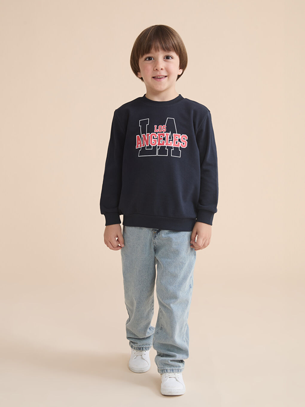 Lacivert Los Angeles Baskılı Erkek Çocuk Sweatshirt-3